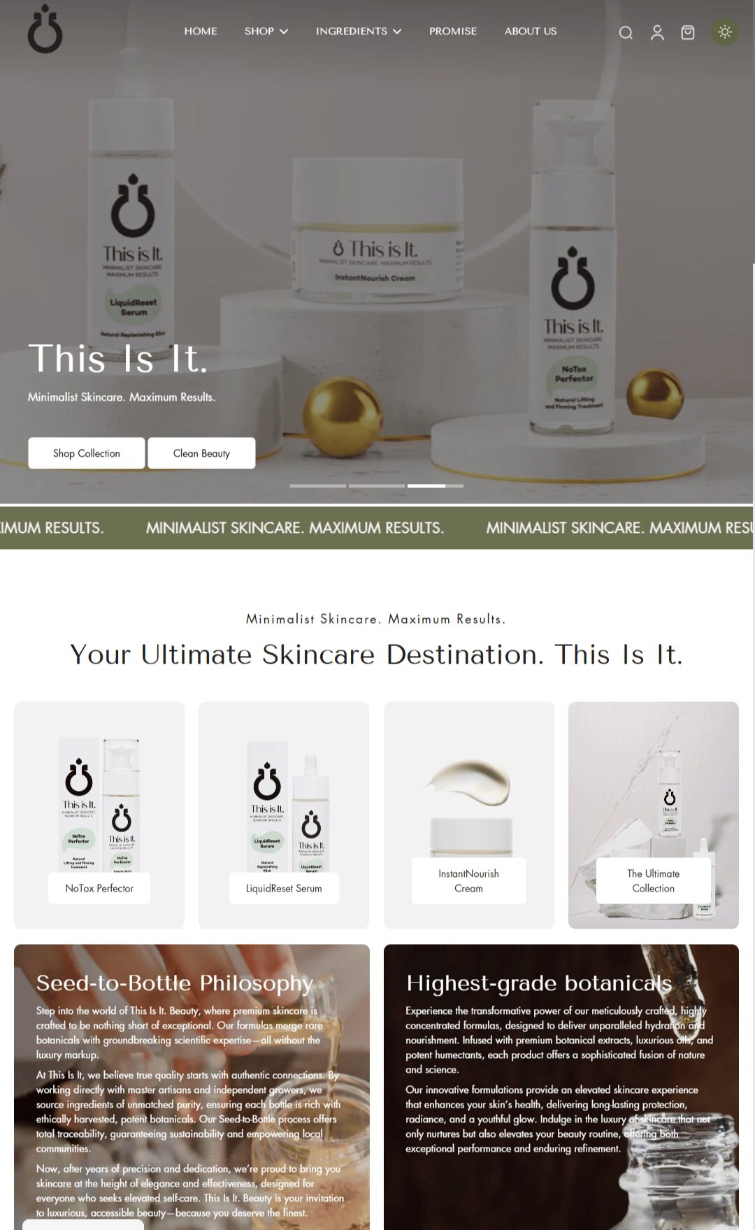 This is Beauty store showcase using Eurus Theme