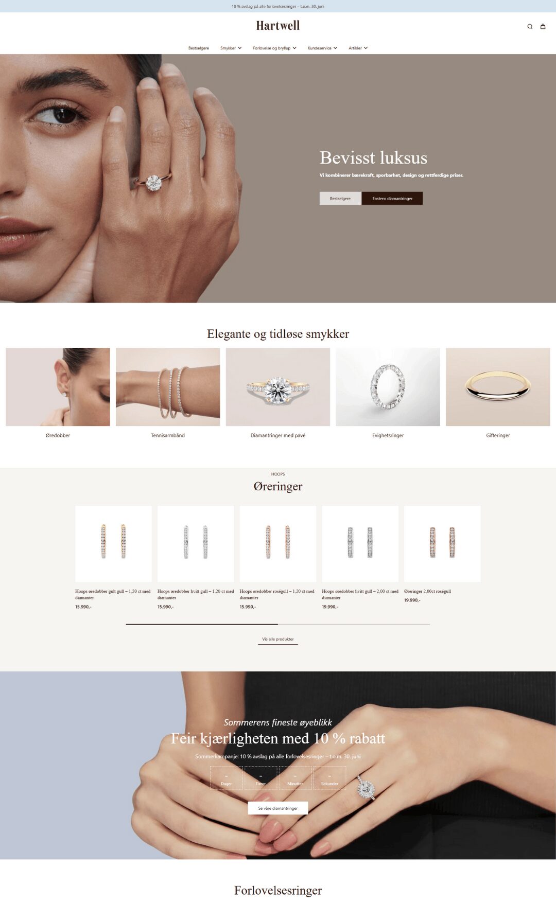 Hartwell showcase using Eurus Theme