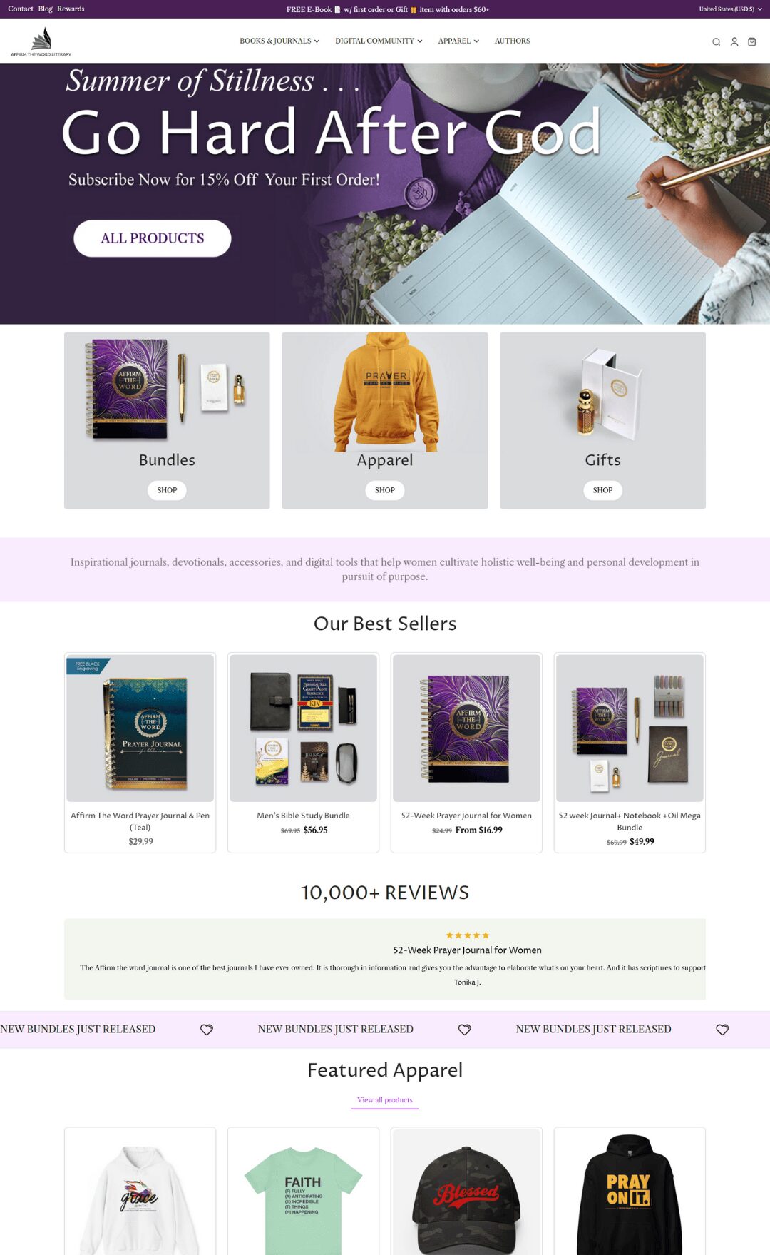 Affirm The Word Showcase using Eurus Theme