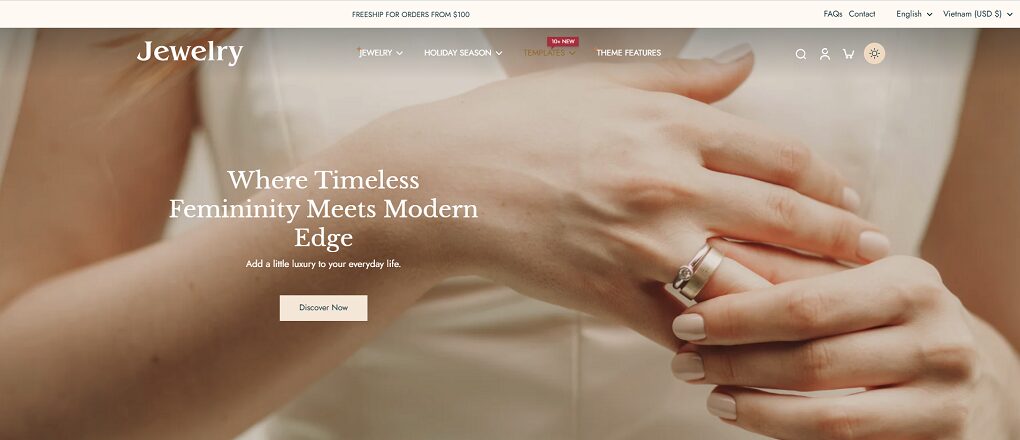 Eurus Shopify theme: Whiff preset