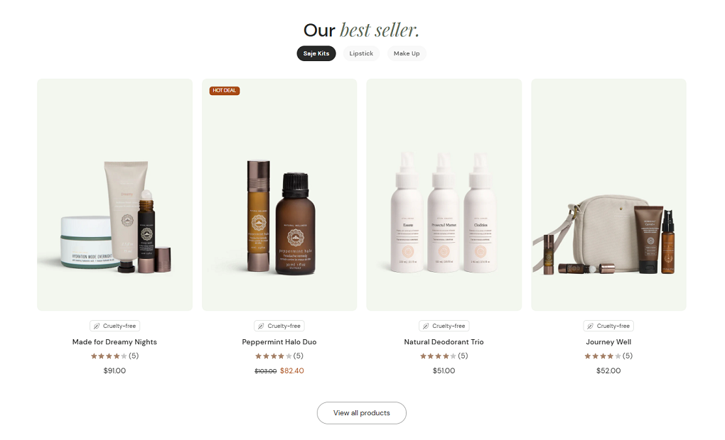 Eurus Shopify theme feature: Featured collections