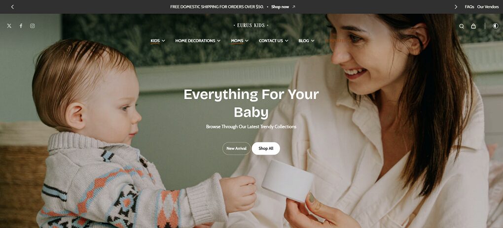 Eurus Shopify theme: Swirl preset