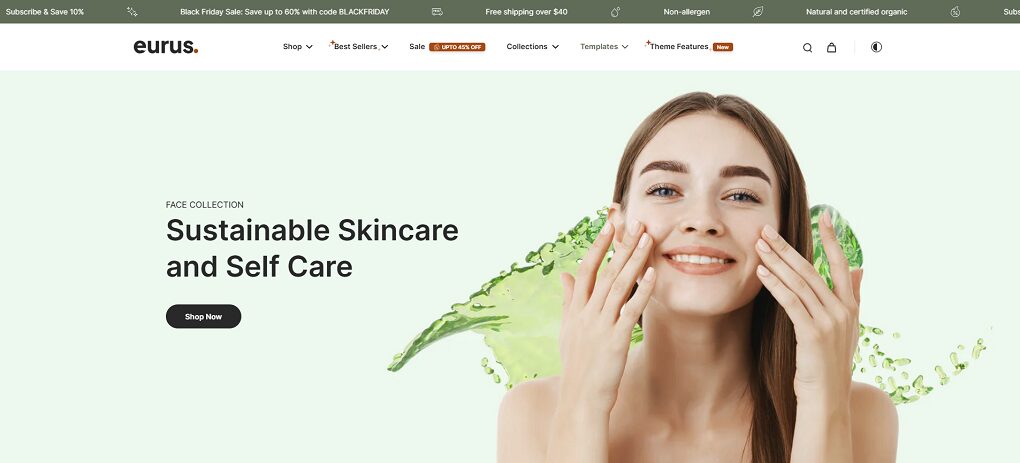Eurus Shopify theme: Eurus preset