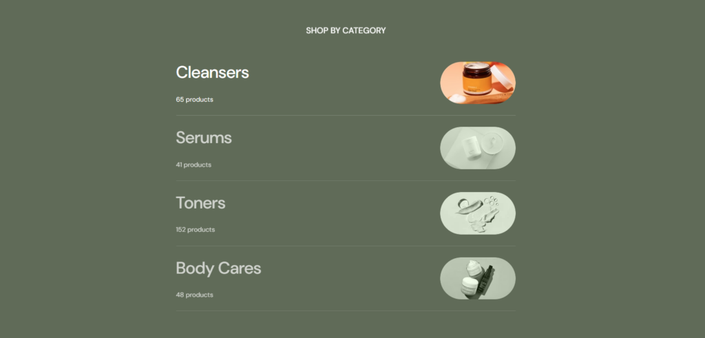 Featured categories Eurus Shopify theme 9.1
