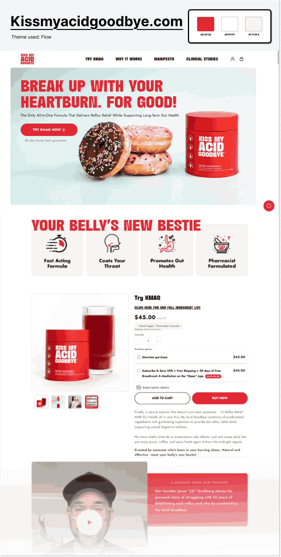 Kissmyacidgoodbye.com - Shopify food and drink stores examples