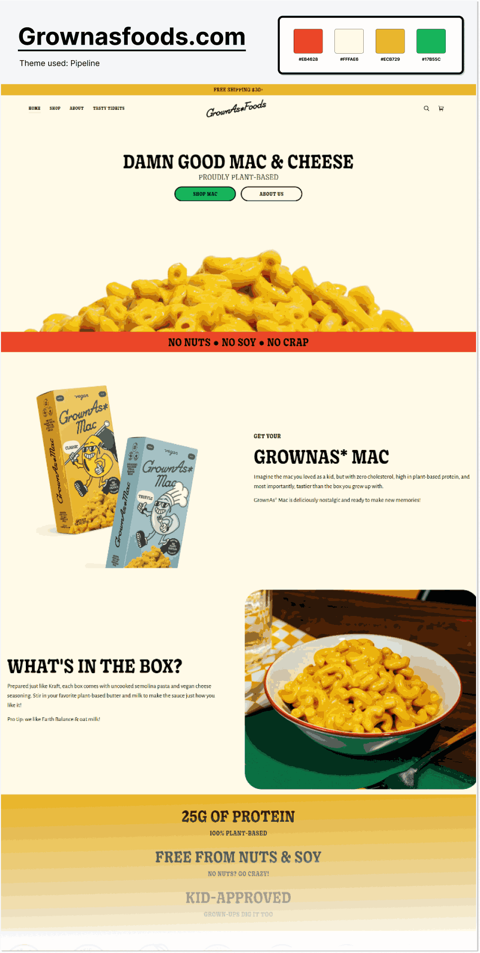 Grownasfoods.com - Shopify food and drink stores examples