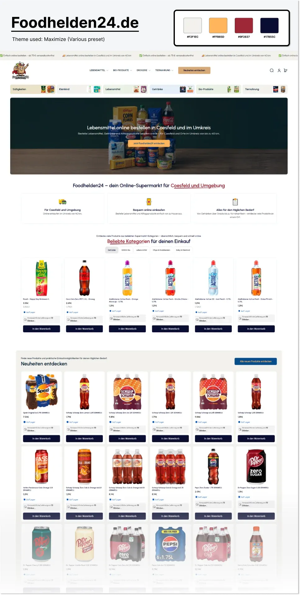 foodhelden24 maximize various grocery store homepage