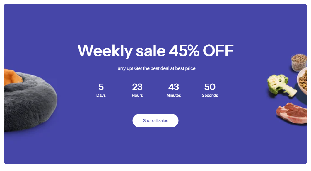 A BFCM discount psychology tactic: Countdown timers
