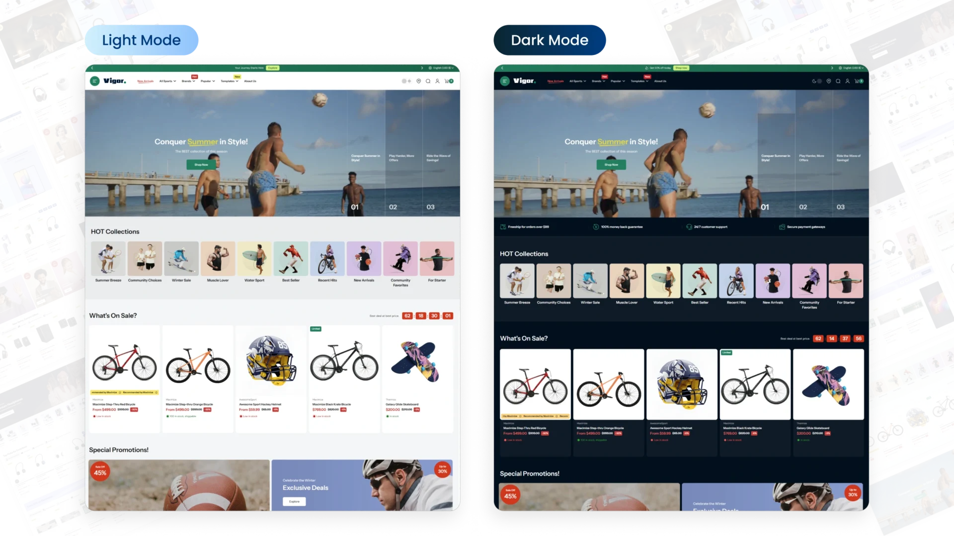 Maximize theme light - dark mode