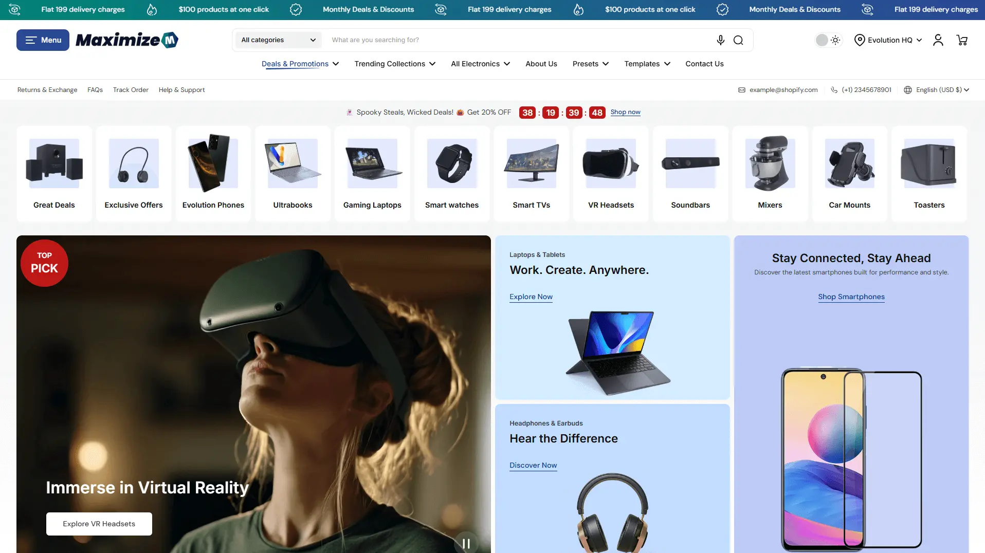 Maximize theme Best Shopify theme for Multiple products best shopify themes for mega menu