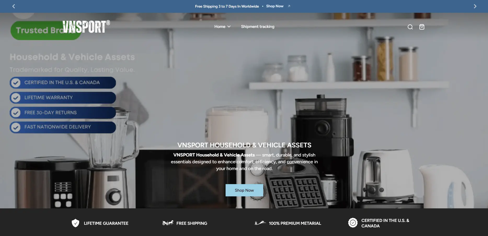 Best Shopify fitness stores example - VN Sports