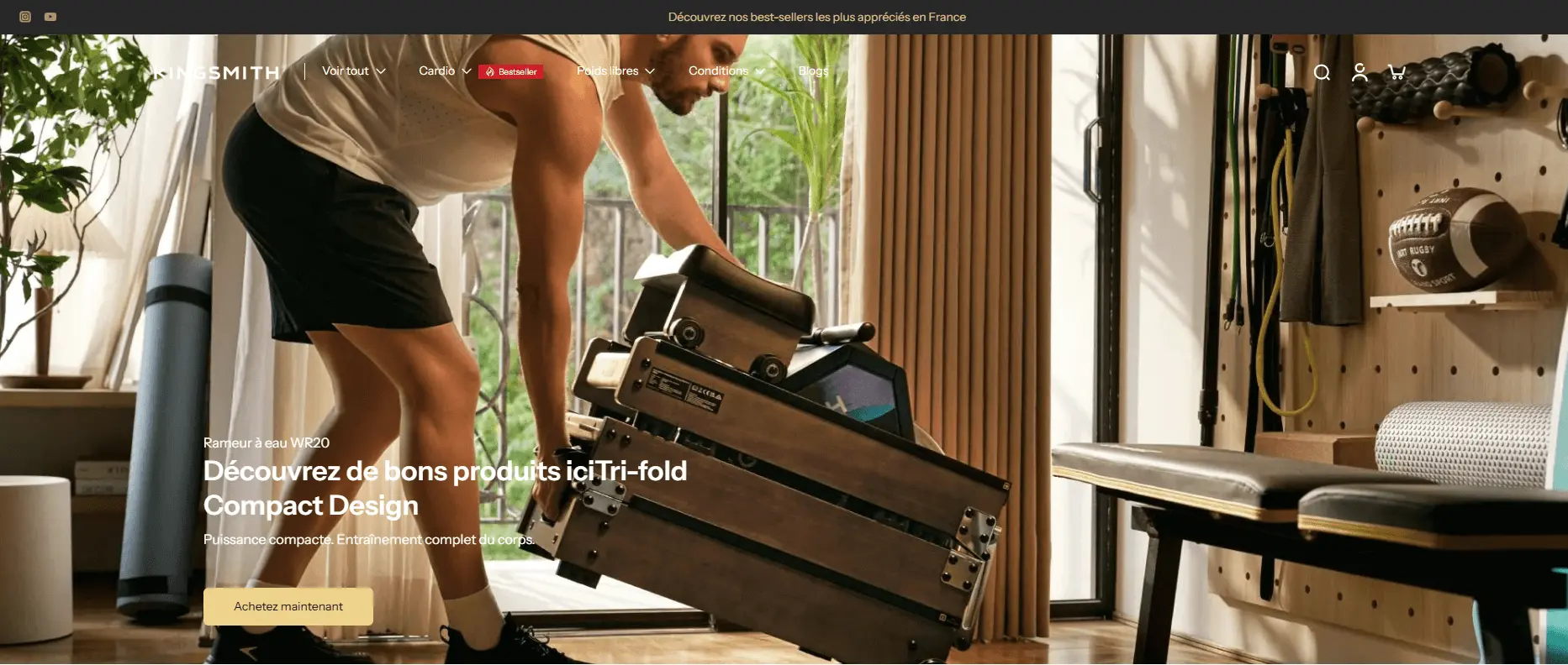 Best Shopify fitness stores example - King Smith