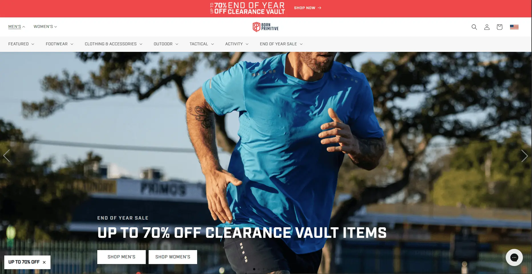 Best Shopify fitness stores example - Born Primitive