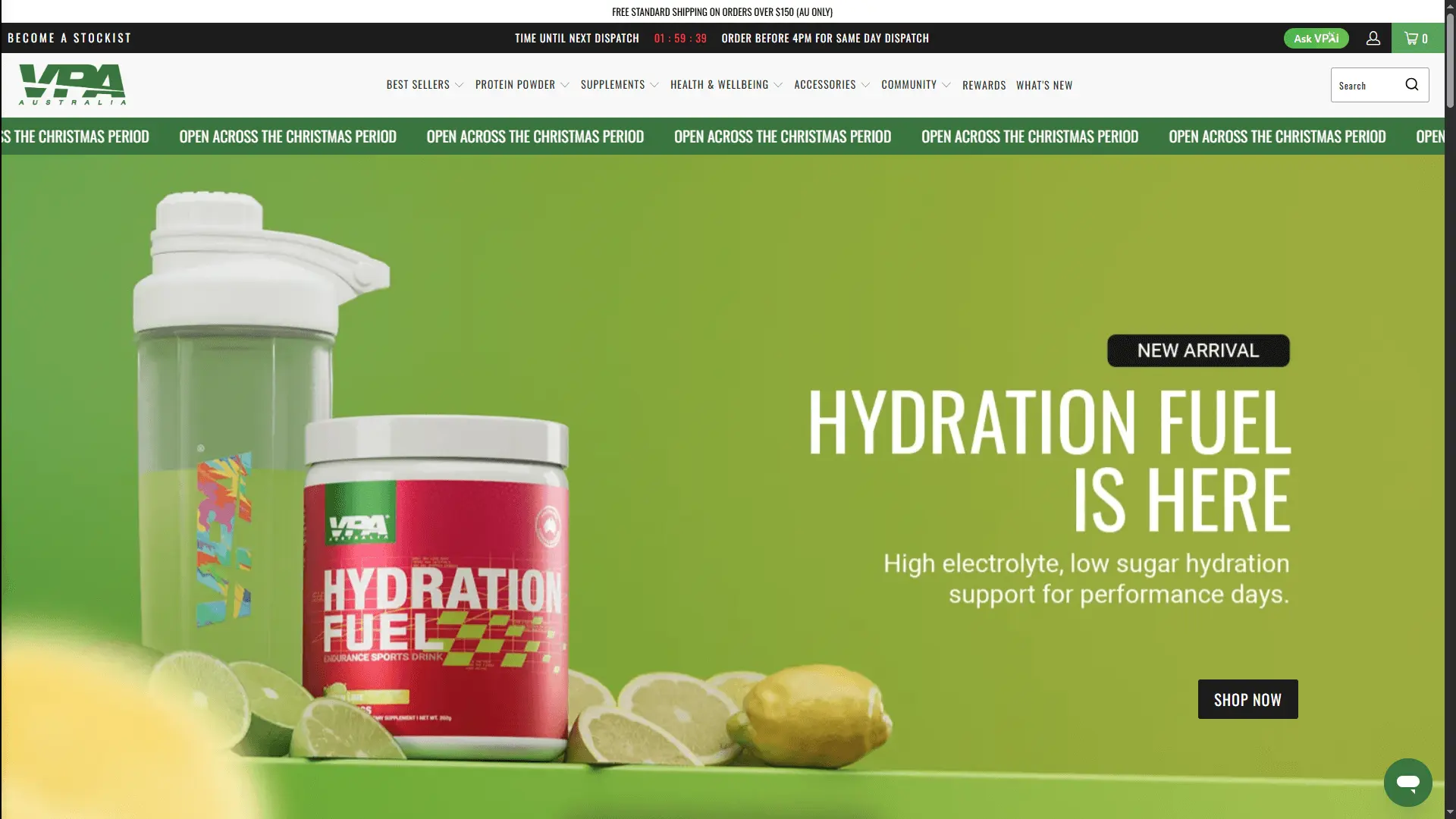 Best Shopify fitness stores example - VPA