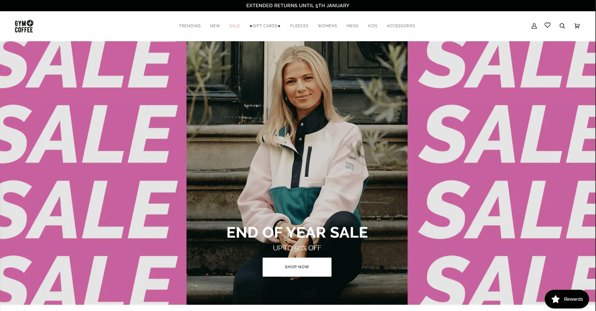 Best Shopify fitness stores example - Gym+Coffee