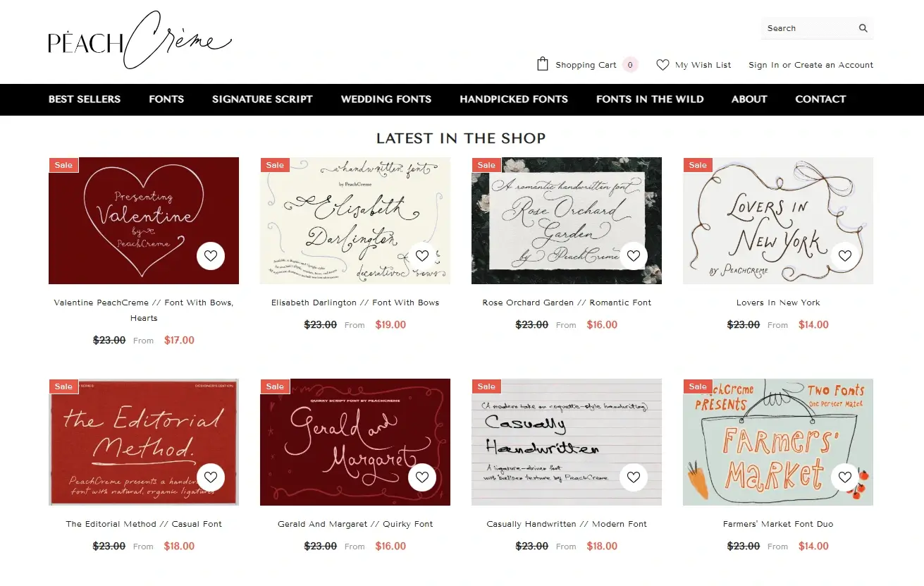 Shopify stores selling digital products - PeachCrime