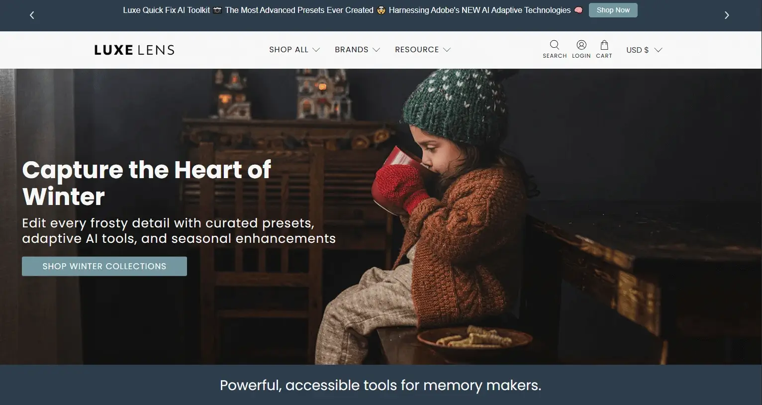 Shopify stores selling digital products - The Luxe Lens