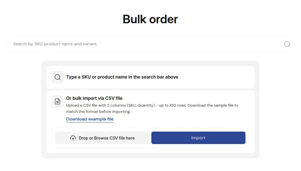 bulk order