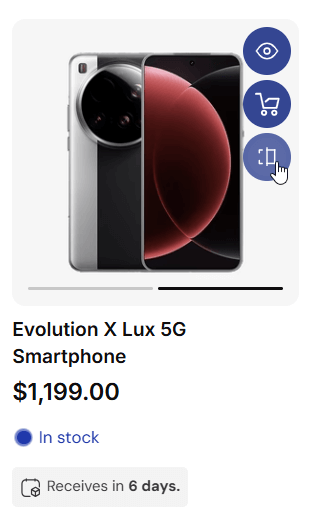 Maximize Theme - the best Shopify theme for B2B: Product comparison overlay - step 1