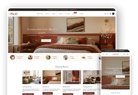 Eurus Shopify theme - Placid preset for home stores