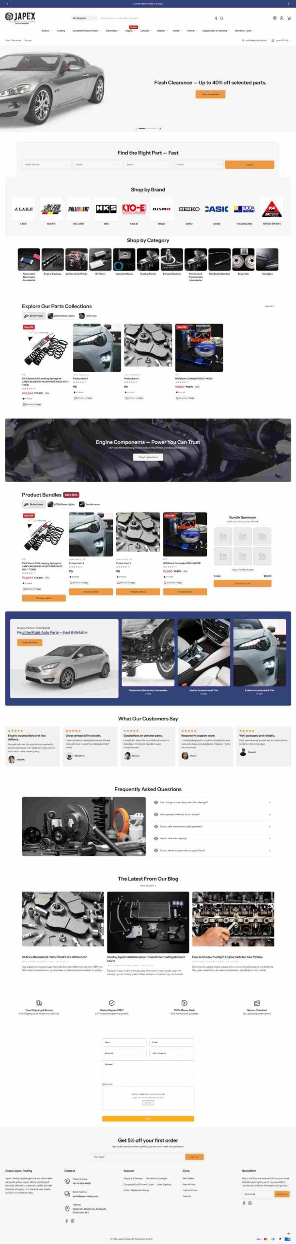 Japex Trading showcase using Maximize Theme