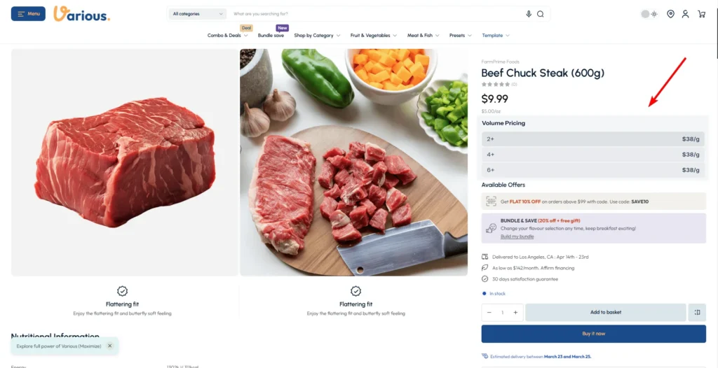 volume pricing