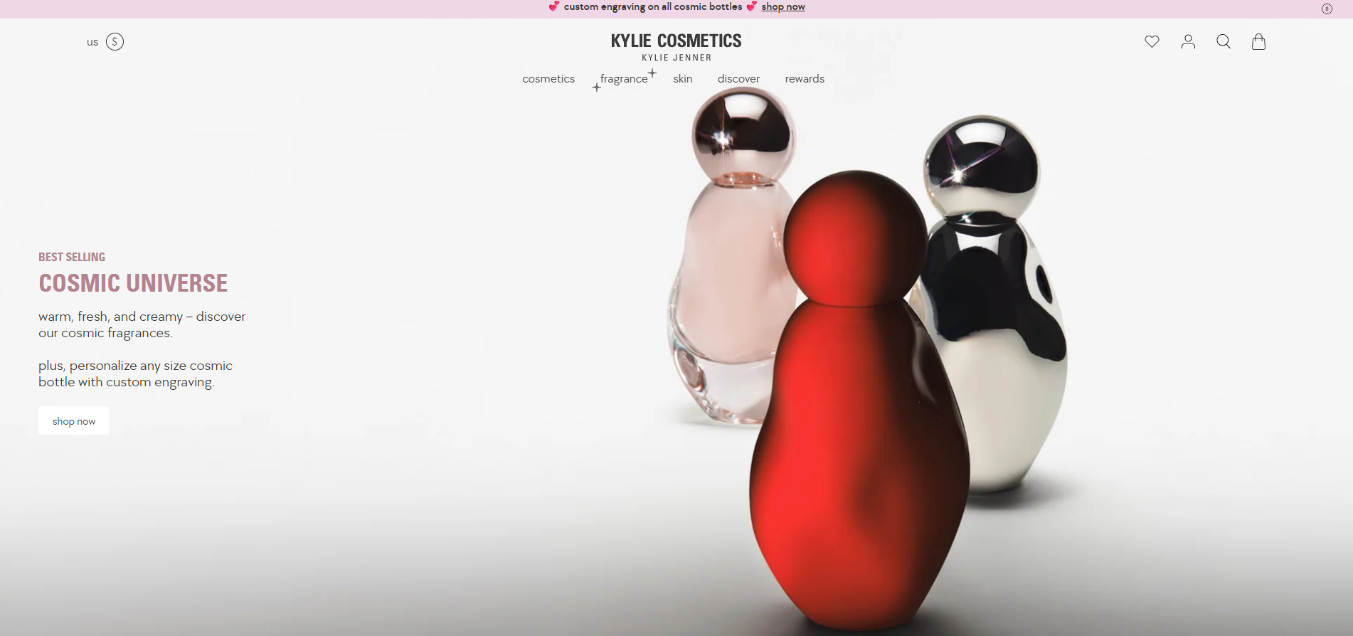 Kylie Cosmetic mega menu