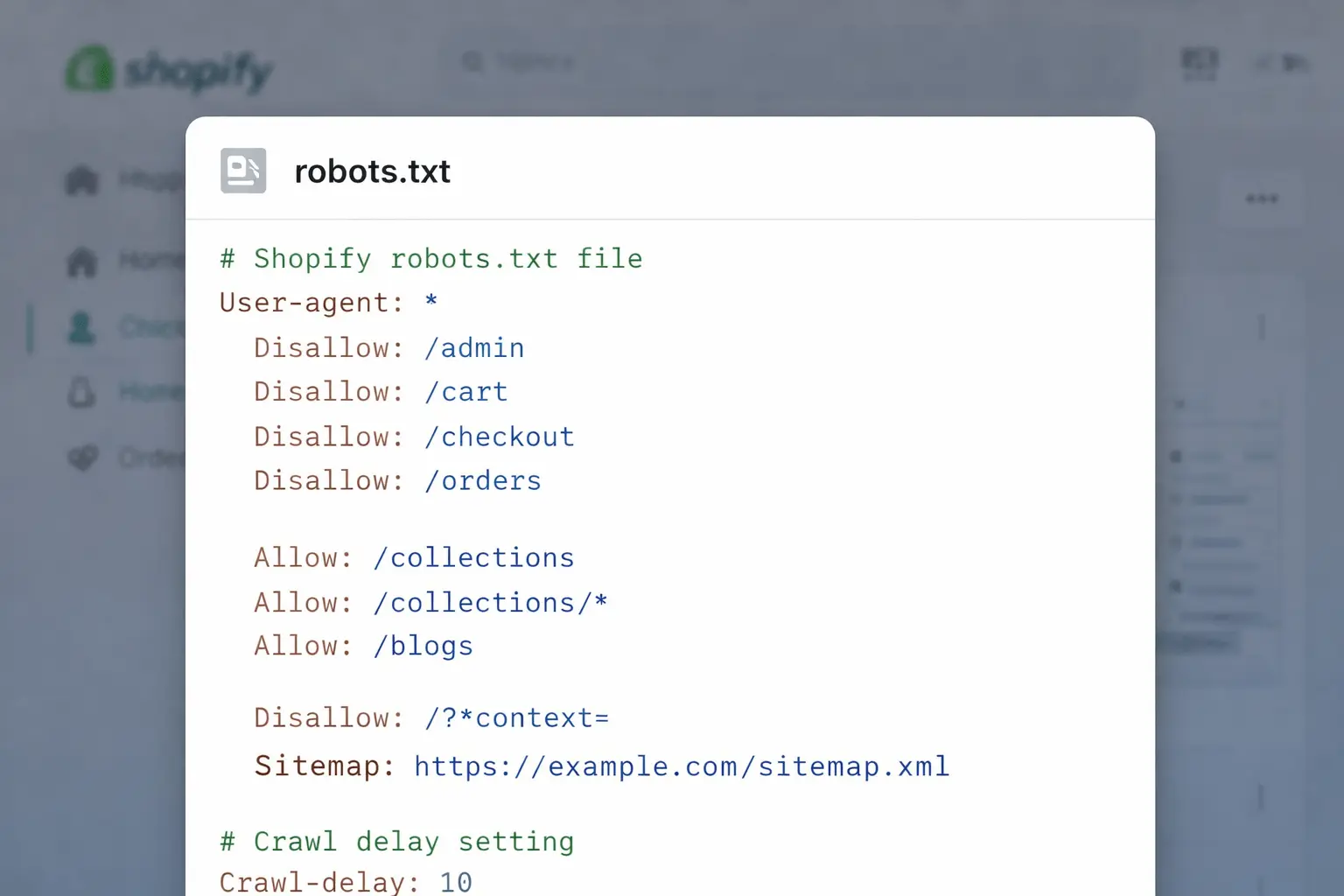 Shopify SEO - robots.txt file