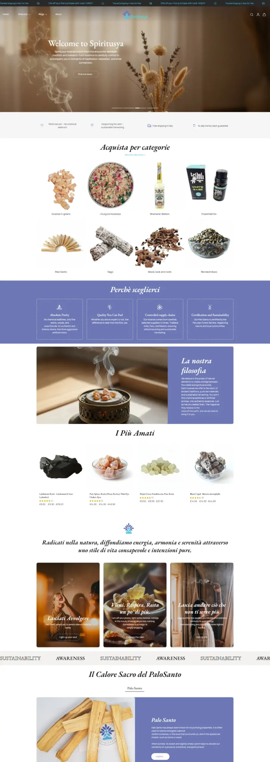 Palosanto Natural Incense with White Sage Essential Oils – Spiritusya 1 scaled