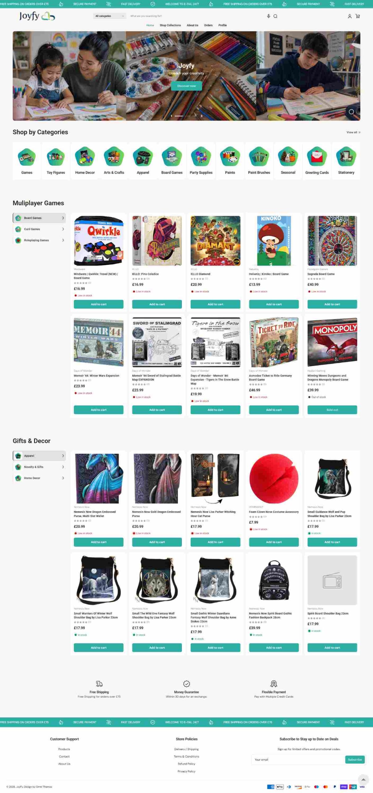 Joyfy premium showcase using Maximize Shopify Theme