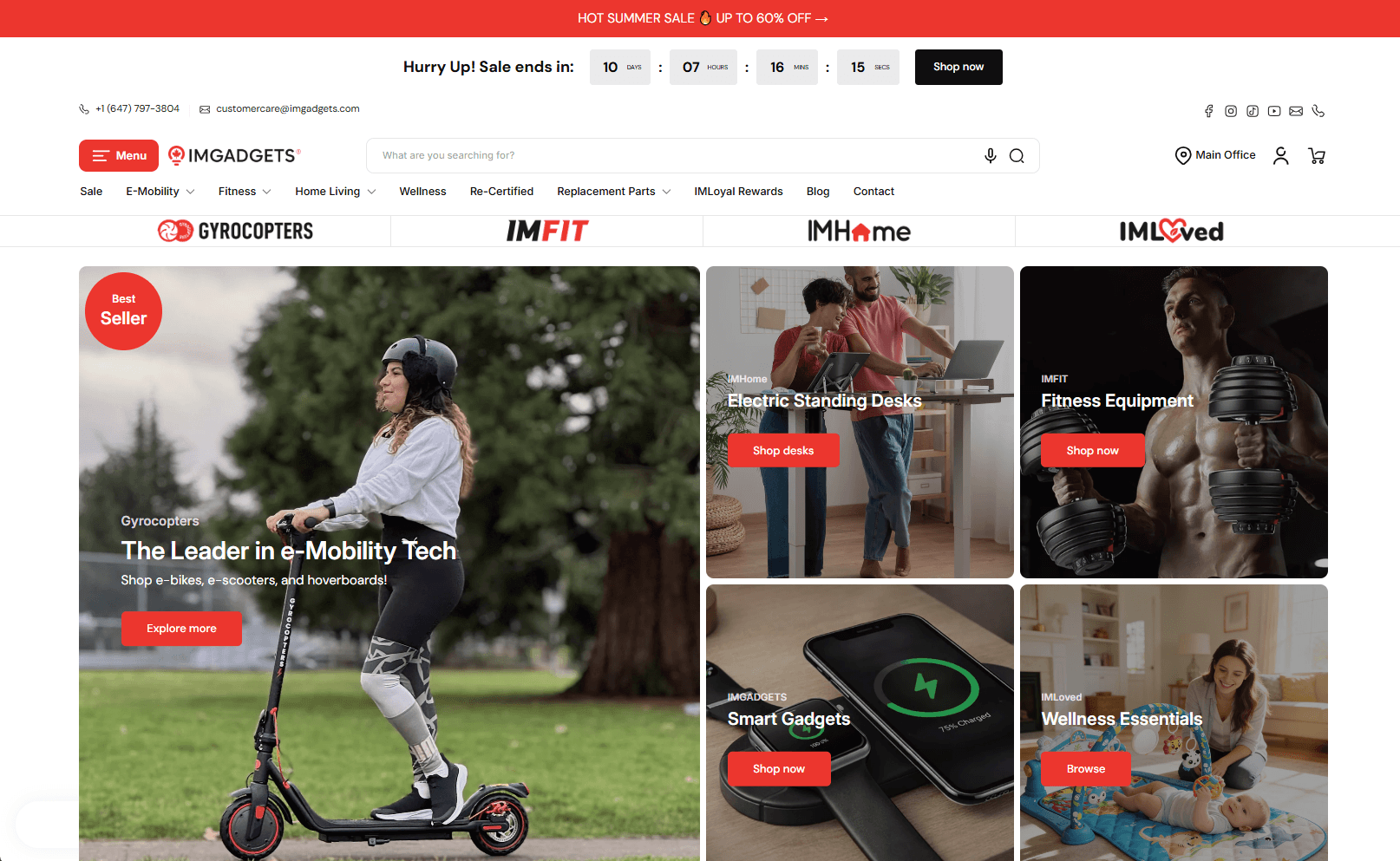 IMGadgets's current storefront with the Maximize theme
