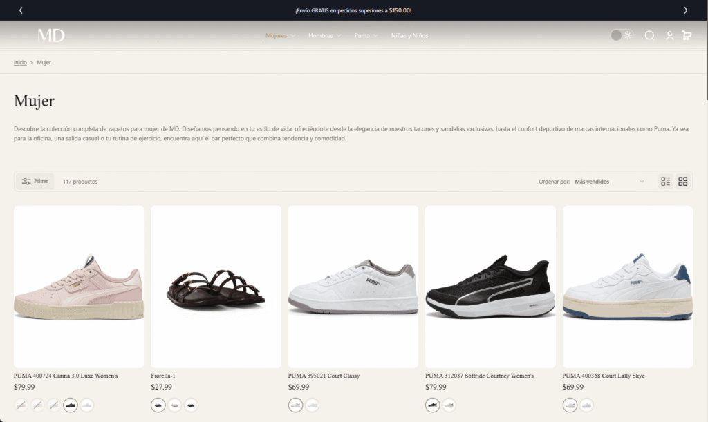 Tiendas MD collection page