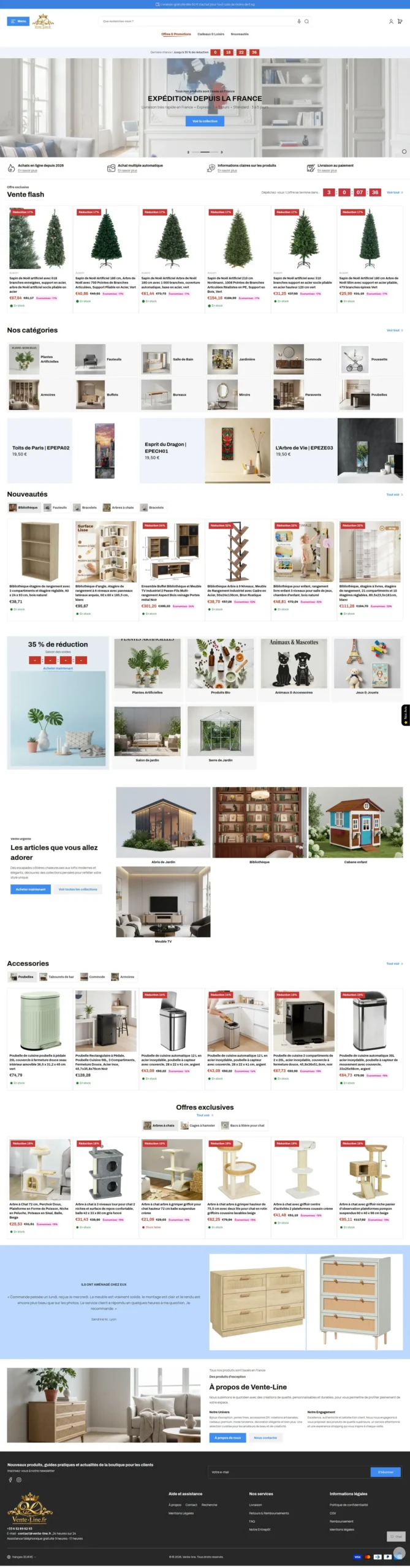 Vente Line showcase using the Maximize theme