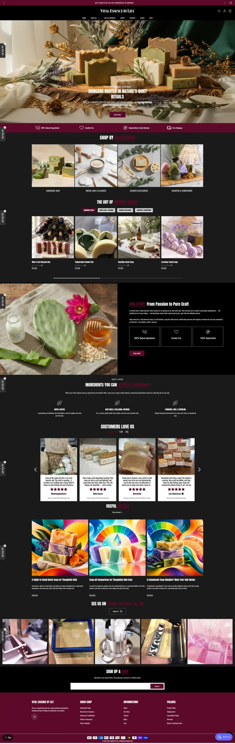 Vital Essence by Lily showcase using the Eurus theme