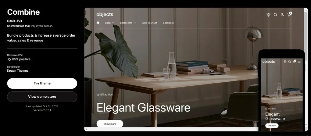 Combine shopify theme