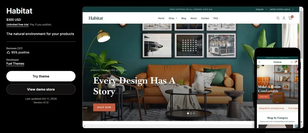 Habitat Shopify theme